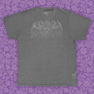 2000s Old Navy Grey Y2K Grunge Dragon Crest Graphic Tee | Size XXL